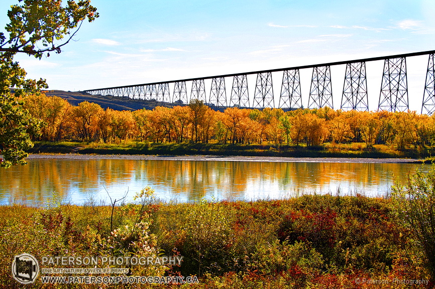 Lethbridge train bridge and Oldman river