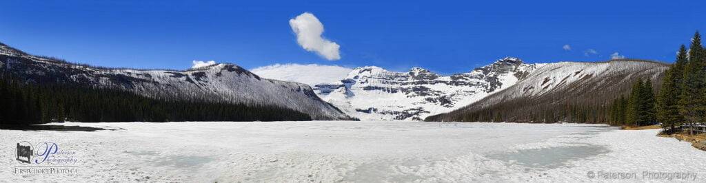 Cameron Lake Panoramic Spring 2021 Waterton Lakes National Park