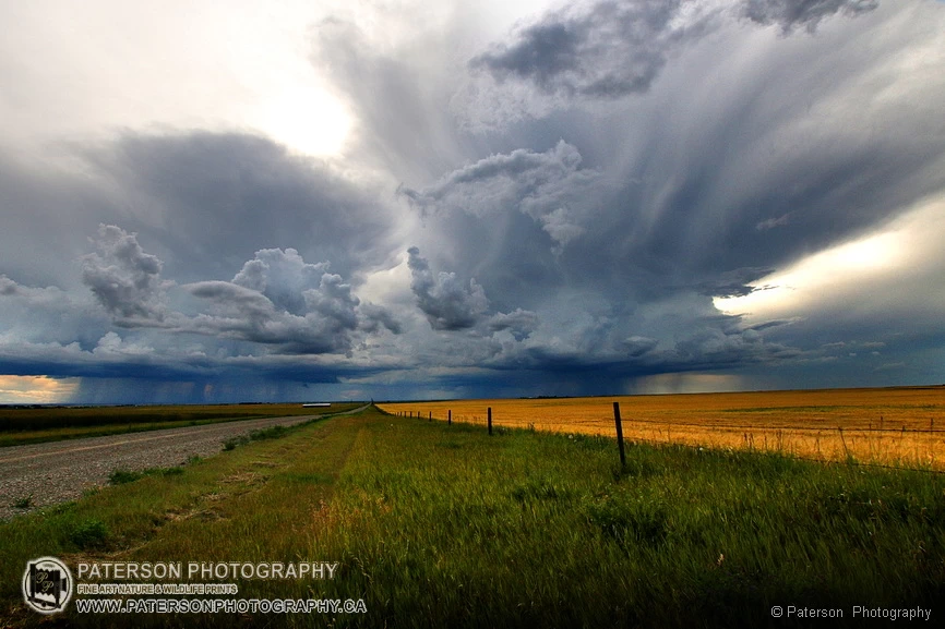 Into the gap in the storm. Alberta Canada