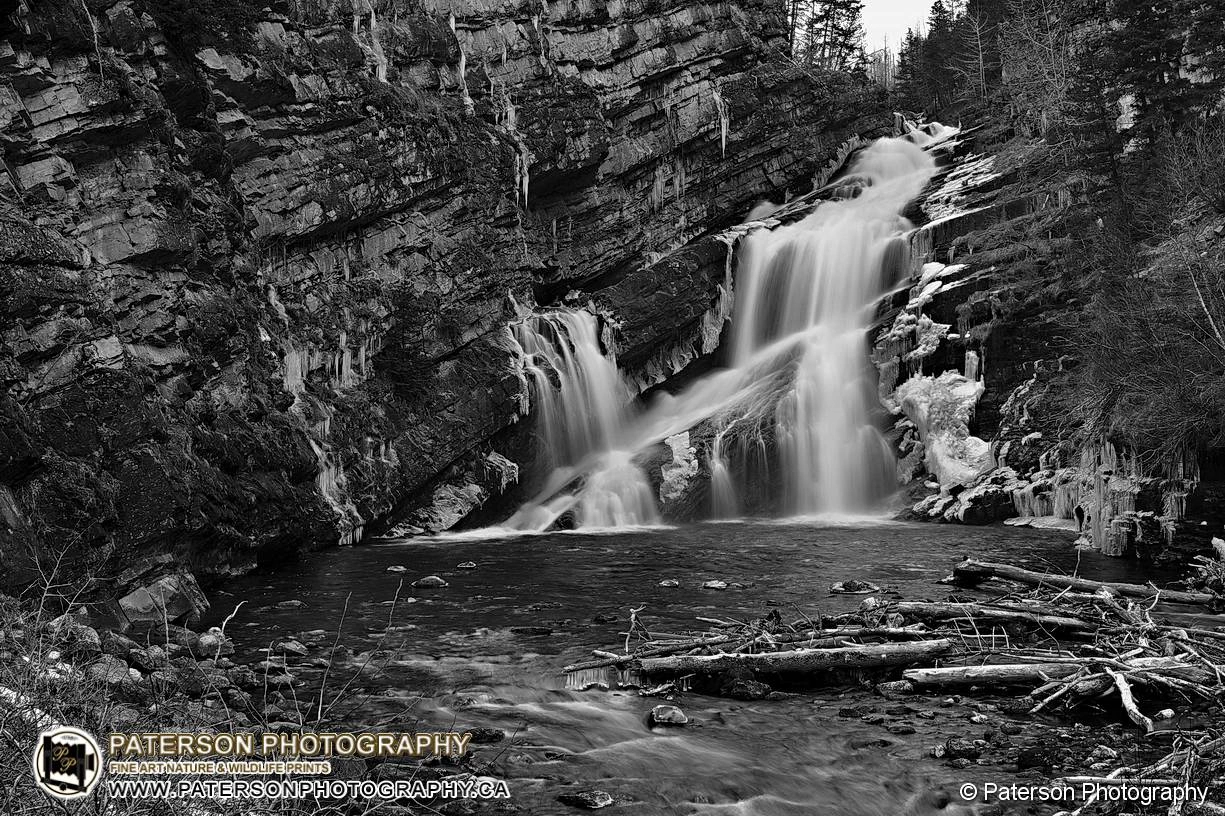 Waterton in Black & White Cameron falls
